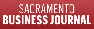 Red image with white lettering, Sacramento Business Journal.